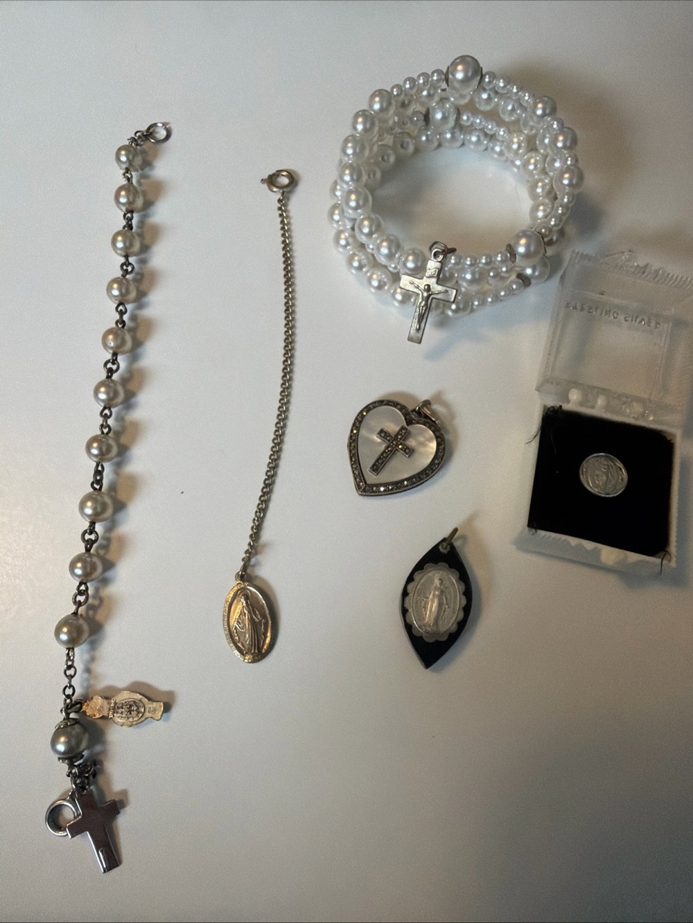 Miraculous Medal Lot - Some Sterling - including locket!